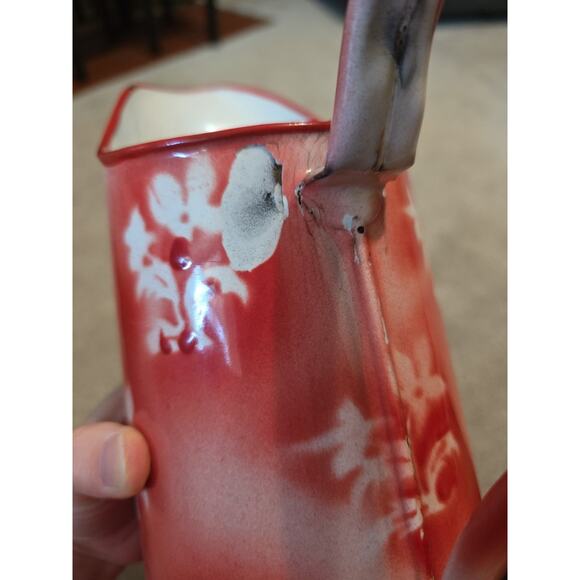 French Style Shabby Chic Pink Anitque Enamel Jug - Picture 10 of 10